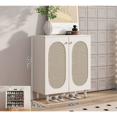 Tủ Giày Gỗ MDF Phối Cánh Mây Cổ Điển 160x36,5x95cm Yapi-326