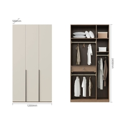 Combo Tủ Quần Áo Kèm Tab Đầu Giường Hiện Đại Gỗ MDF 280x58x240cm Yapi-254