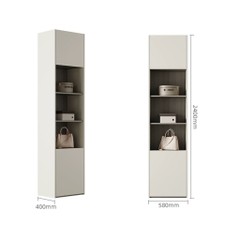 Tủ Quần Áo Gỗ MDF 6 Cánh Hiện Đại Màu Trắng Kèm Tủ Phụ 200x58x240cm Yapi-255