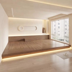 Giường Bệt Tatami 2 Nệm Có Đèn LED Cho Phòng Ngủ, Homestay 340x240x70cm Yapi-543