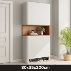 Tủ Giày Bo Góc Tròn Hiện Đại Có Ngăn Trang Trí 100x35x200cm Yapi-327