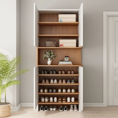 Tủ Giày Bo Góc Tròn Hiện Đại Có Ngăn Trang Trí 100x35x200cm Yapi-327