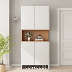 Tủ Giày Bo Góc Tròn Hiện Đại Có Ngăn Trang Trí 100x35x200cm Yapi-327