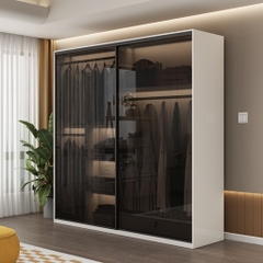 Tủ Quần Áo Cánh Lùa, Kính Cường Lực Hiện Đại 180x60x200cm Yapi-258