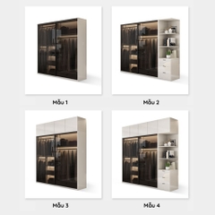 Tủ Quần Áo Cánh Lùa, Kính Cường Lực Hiện Đại 180x60x200cm Yapi-258