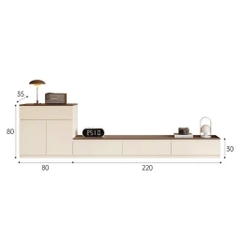 Kệ Tivi Hiện Đại Kèm Tủ Trang Trí Và Tủ Kính Trọng Cho Phòng Khách 380x35x30cm Yapi-918