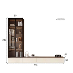 Kệ Tivi Hiện Đại Kèm Tủ Trang Trí Và Tủ Kính Trọng Cho Phòng Khách 380x35x30cm Yapi-918