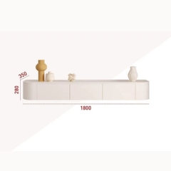 Kệ Tivi Treo Tường Hiện Đại Bo Góc Có Đèn LED, Nội Thất Phòng Khách 200x35x28cm Yapi-919