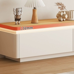 Kệ TV Phòng Khách Mặt Gỗ Có Đèn LED Hắt, Dáng Thấp Nhiều Ngăn Kéo 220x34x40cm Yapi-921