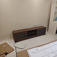 Kệ TV Kèm Tủ Phụ, Cánh Kính Sọc Thiết Kế Sang Trọng 240x30x45cm Yapi-920