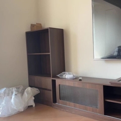 Kệ TV Kèm Tủ Phụ, Cánh Kính Sọc Thiết Kế Sang Trọng 240x30x45cm Yapi-920