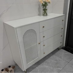 Tủ Trang Trí Cánh Mây Kèm Ngăn Kéo Phong Cách Indochine Hiện Đại 120x40x95cm Yapi-120