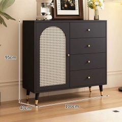 Tủ Trang Trí Cánh Mây Kèm Ngăn Kéo Phong Cách Indochine Hiện Đại 120x40x95cm Yapi-120