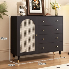 Tủ Trang Trí Cánh Mây Kèm Ngăn Kéo Phong Cách Indochine Hiện Đại 120x40x95cm Yapi-120