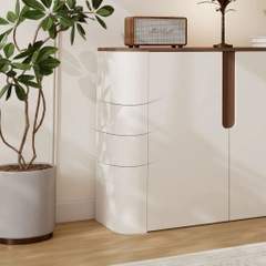Tủ Trang Trí Phòng Khách Góc Bo Tròn Phong Cách Hiện Đại Tối Giản 198x40x90cm Yapi-121