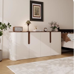 Tủ Trang Trí Phòng Khách Góc Bo Tròn Phong Cách Hiện Đại Tối Giản 198x40x90cm Yapi-121