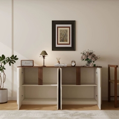 Tủ Trang Trí Phòng Khách Góc Bo Tròn Phong Cách Hiện Đại Tối Giản 198x40x90cm Yapi-121