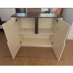 Tủ Trang Trí Phòng Khách Góc Bo Tròn Phong Cách Hiện Đại Tối Giản 198x40x90cm Yapi-121