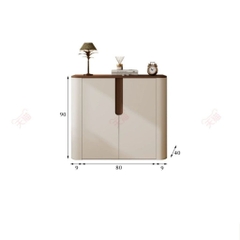 Tủ Trang Trí Phòng Khách Góc Bo Tròn Phong Cách Hiện Đại Tối Giản 198x40x90cm Yapi-121