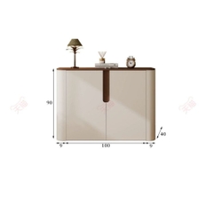 Tủ Trang Trí Phòng Khách Góc Bo Tròn Phong Cách Hiện Đại Tối Giản 198x40x90cm Yapi-121
