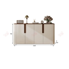 Tủ Trang Trí Phòng Khách Góc Bo Tròn Phong Cách Hiện Đại Tối Giản 198x40x90cm Yapi-121