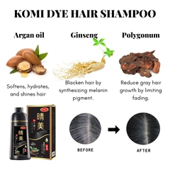 Dầu Gội Nhuộm Đen Tóc Thảo Dược Thiên Nhiên Komi Nhật Bản - 500ml (Nội Địa Nhật)