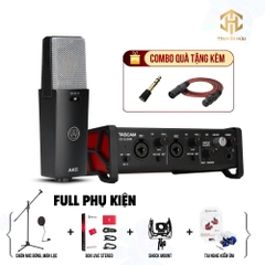 Combo Thu âm AKG C114 + Soundcard Tascam US-2x2HR