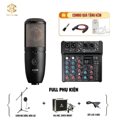 Combo Livestream Mixer AMX06 + Micro P420 (Dây live 3 màu)