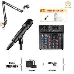 Combo Livestream Mixer AMX06 + Micro 5600 ( Dây live 3 màu )