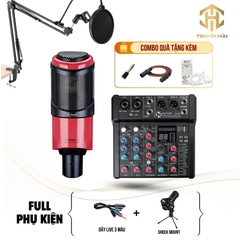 Combo Livestream Mixer AMX06 + Micro K320 ( Dây live 3 màu )