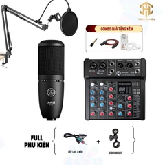 Combo Livestream Mixer AMX06 + Micro P120 ( Dây live 3 màu )