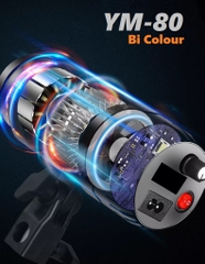 Combo LED chiếu điểm spot light YM-80 zoom led bicolor 2700K-6500K kèm chân đèn