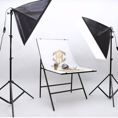 Combo Kit 2 Đèn LED Siêu Sáng Softbox 50x70 150W Kèm Remote Điều Khiển Từ Xa