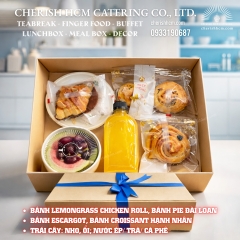 02425 Teabreak Box 4 Bánh, Trái cây, Nước ép