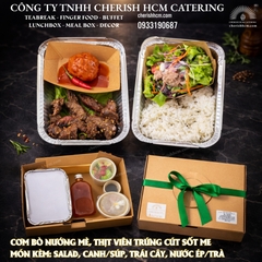 281125 Set Lunch Prosperous - Cơm Bò nướng mè, thịt viên trứng cút sốt me/Sesame Grilled Beef Rice, Meatballs with Quail Eggs in Tamarind Sauce