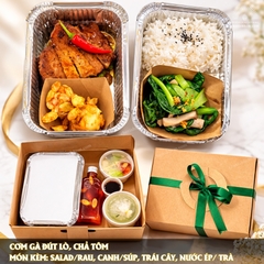 201125 Lunch box Bump - Cơm thịt heo BBQ, chả tôm/ BBQ pork rice and shrimp patties