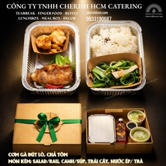 201125 Set Lunch Tiếp sức Cơm gà đút lò, chả tôm/ Baked chicken rice and shrimp patties