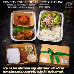 281125 Set Lunch Luxe - Cơm gà sốt tiêu xanh, thịt viên trứng cút sốt me/ Green Peppercorn Chicken Rice, Meatballs with Quail Eggs in Tamarind Sauce