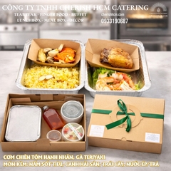 181125 Lunch box Gourmet - Cơm chiên tôm hạnh nhân, gà teriyaki/ Almond Shrimp Fried Rice, Teriyaki Chicken