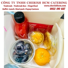 Teabreak box Plump- 2 Bánh, trái cây, nước ép