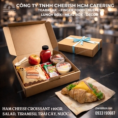 150126 Set Lunch Satisfying Croissant ham cheese 120gr, Salad, Tiramisu, Trái cây, Nước ép/ Trà