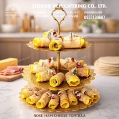 07325 Set 10 ham and cheese tortilla rose (hoa hồng vàng)