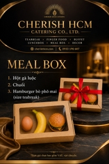 Breakfast box Trứng gà, Trái cây, Hamburger bò phô mai