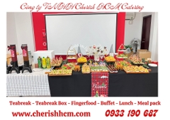 Bộ dụng cụ khay gỗ tiệc Teabreak 8 món - Có xuất VAT