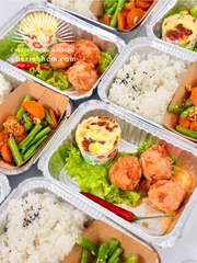 181125 Set Lunch Cơm xíu mại trứng cút, bắp nấm đút lò/ Quail egg shumai rice with baked corn & mushrooms