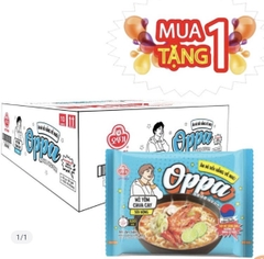 Mua 1 tặng 1 Mì tôm chua cay/ Bò hầm/ Tương đen sườn heo Oppa Ottogi thùng 30 gói 65gr