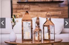 Bộ 3 Lồng Nến Đèn Bão Tráng Gương Bạc/Hồng Gold Trang Trí Nhà, Homestay, Studio, Gia Tiên Cưới Hỏi - Hàng order nhận hàng sau 5-7 ngày