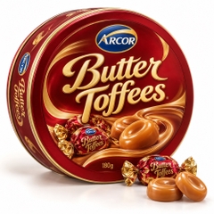 Kẹo Butter Toffees thiếc tròn 180g*18