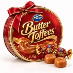 Kẹo B.Toffess thiếc tròn nơ 200g*24 (2022)