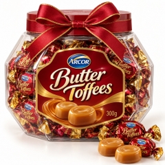 Kẹo Butter Toffees lục lăng nhựa nơ 300g*12 (2023)